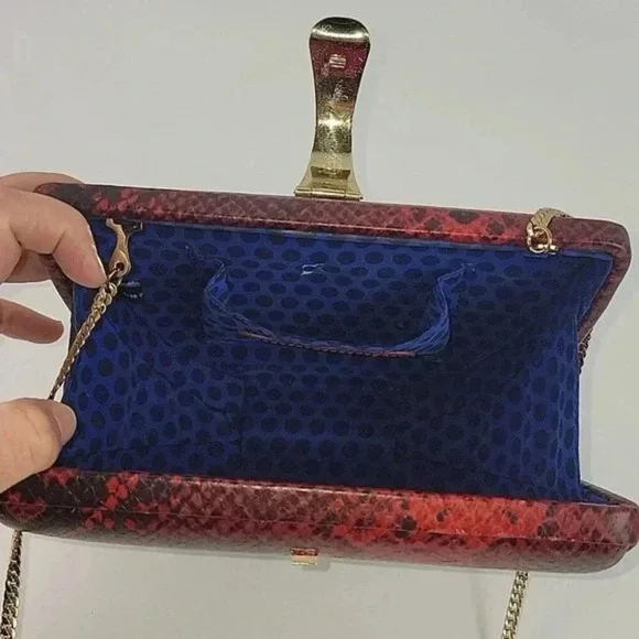 Rebecca Minkoff Red Leather Snakeskin Purse - Picture 8 of 13